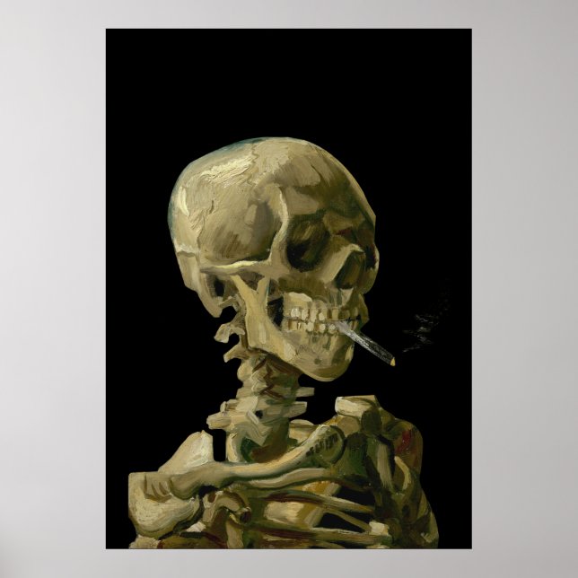 Skull with Burning Cigarette by Vincent van Gogh Poster (Front)