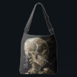 Skull with Burning Cigarette Van Gogh Goth Artwork Crossbody Bag<br><div class="desc">Vincent van Gogh (Dutch, 1853 - 1890) Skull of a Skeleton with Burning Cigarette, 1885–86, Oil on canvas Unframed: 32 cm × 24.5 cm (13 in × 9.6 in) Early work by Vincent van Gogh. This small painting is part of the permanent collection of the Van Gogh Museum in Amsterdam....</div>
