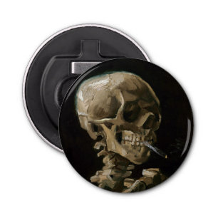 Skull with Burning Cigarette Vincent van Gogh Art Bottle Opener