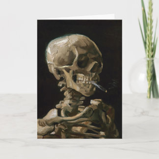 Skull with Burning Cigarette Vincent van Gogh Art Card
