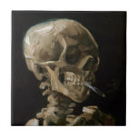 Skull with Burning Cigarette Vincent van Gogh Art Ceramic Tile<br><div class="desc">Vincent van Gogh (Dutch, 1853 - 1890) Skull of a Skeleton with Burning Cigarette, 1885–86, Oil on canvas Unframed: 32 cm × 24.5 cm (13 in × 9.6 in) Early work by Vincent van Gogh. This small painting is part of the permanent collection of the Van Gogh Museum in Amsterdam....</div>