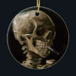 Skull with Burning Cigarette Vincent van Gogh Art Ceramic Tree Decoration<br><div class="desc">Vincent van Gogh (Dutch, 1853 - 1890) Skull of a Skeleton with Burning Cigarette, 1885–86, Oil on canvas Unframed: 32 cm × 24.5 cm (13 in × 9.6 in) Early work by Vincent van Gogh. This small painting is part of the permanent collection of the Van Gogh Museum in Amsterdam....</div>