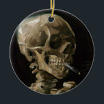 Skull with Burning Cigarette Vincent van Gogh Art Ceramic Tree Decoration<br><div class="desc">Vincent van Gogh (Dutch, 1853 - 1890) Skull of a Skeleton with Burning Cigarette, 1885–86, Oil on canvas Unframed: 32 cm × 24.5 cm (13 in × 9.6 in) Early work by Vincent van Gogh. This small painting is part of the permanent collection of the Van Gogh Museum in Amsterdam....</div>
