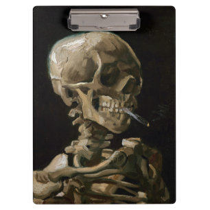 Skull with Burning Cigarette Vincent van Gogh Art Clipboard