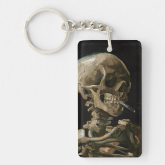 Skull with Burning Cigarette Vincent van Gogh Art Key Ring