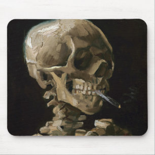 Skull with Burning Cigarette Vincent van Gogh Art Mouse Pad
