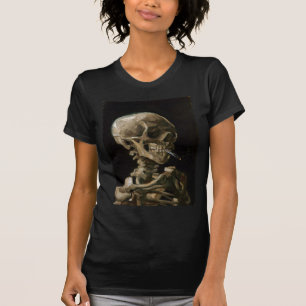 Skull with Burning Cigarette Vincent van Gogh Art T-Shirt