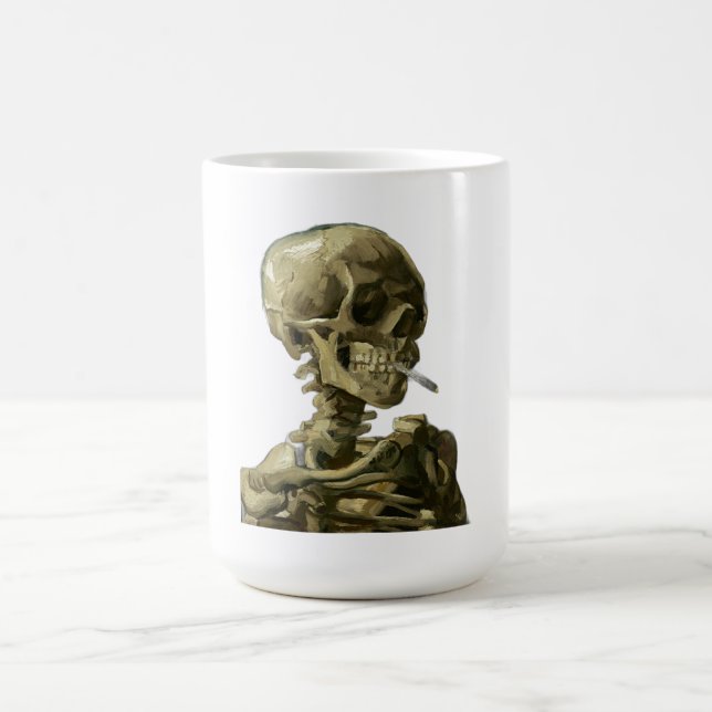 Skull with Cigarette by Van Gogh Coffee Mug (Center)