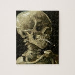 Skull with Cigarette by Van Gogh Jigsaw Puzzle<br><div class="desc">Van Gogh's Expressionist Paintings: Skull with Burning Cigarette  Canvas Painting</div>