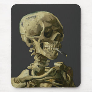 Skull with Cigarette by Van Gogh Mouse Pad
