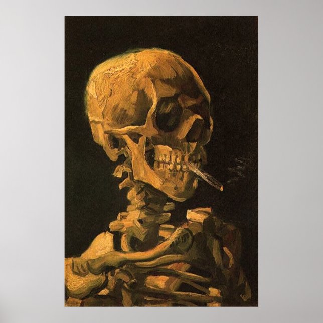 Skull with Cigarette Poster  Print (Front)