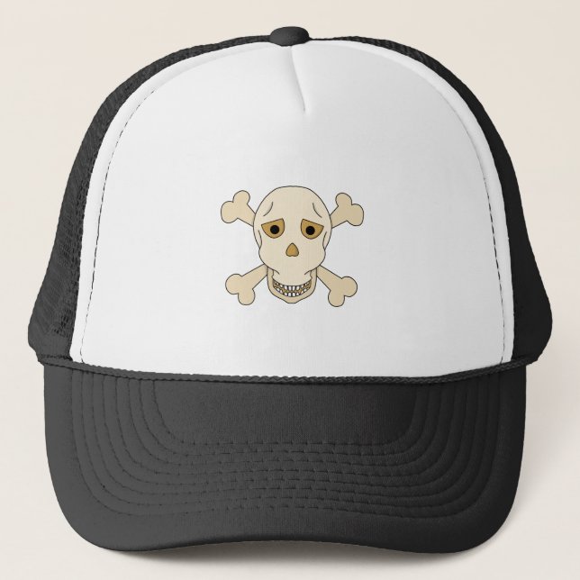 Skull with Crossbones Trucker Hat (Front)