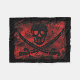 Skull with Crossed Swords Creepy Artwork Fleece Blanket