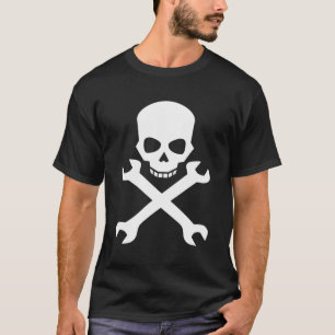 Skull With Crossed Wrenches For Mechanics And Gear T-Shirt