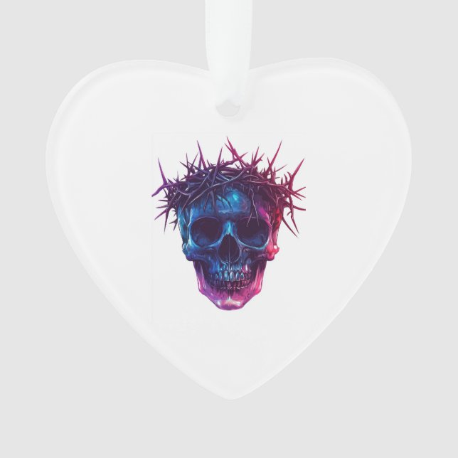 Skull with Crown of Thorns Ornament (Front)