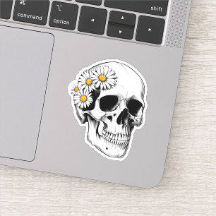 Skull with Daisies 