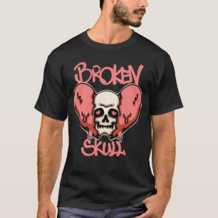 Skull with Dripping Broken streetwear  T-Shirt