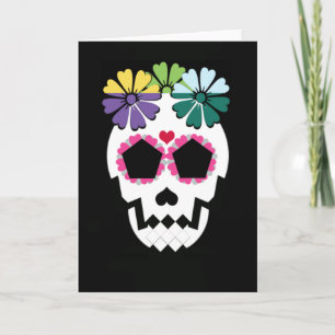 Skull With Flowers Card