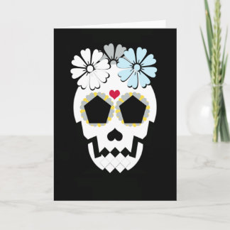 Skull With Flowers Greeting Card