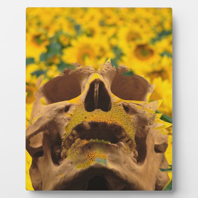 Skull with Flowers Plaque (Front)