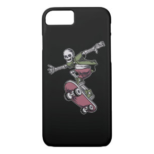 skull with flying position skateboard illustration iPhone 8/7 case