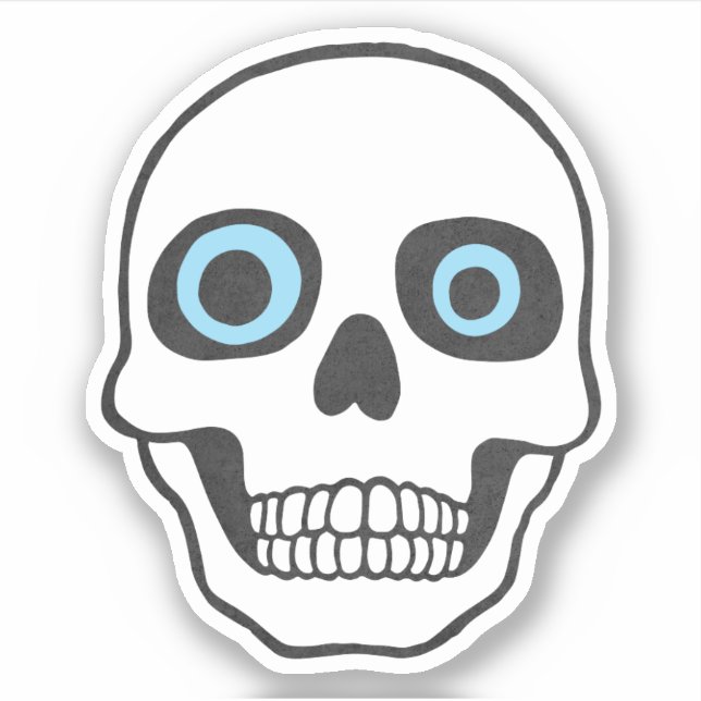 Skull with googly eyes vinyl decal (Front)