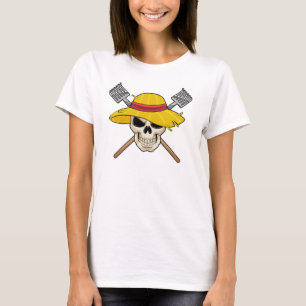 Skull with Hat as Farmer with Rake T-Shirt