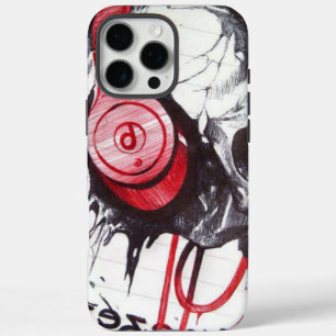 Skull with Headphones Design iPhone 16 Pro Max Case