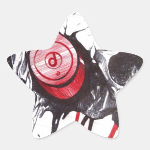 Skull with Headphones Design Star Sticker