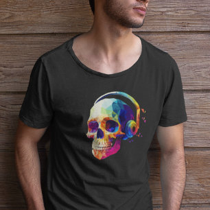 Skull With Headphones - DJ Skull Abstract Men's T-Shirt