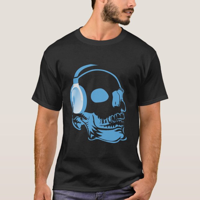 Skull with headphones T-Shirt (Front)