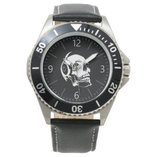 Skull with headphones watch