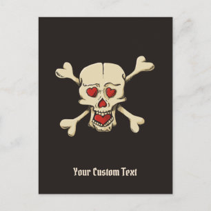 Skull with Hearts Postcard