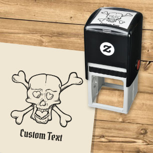 Skull with Hearts Self-inking Stamp