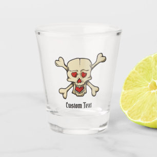 Skull with Hearts Shot Glass