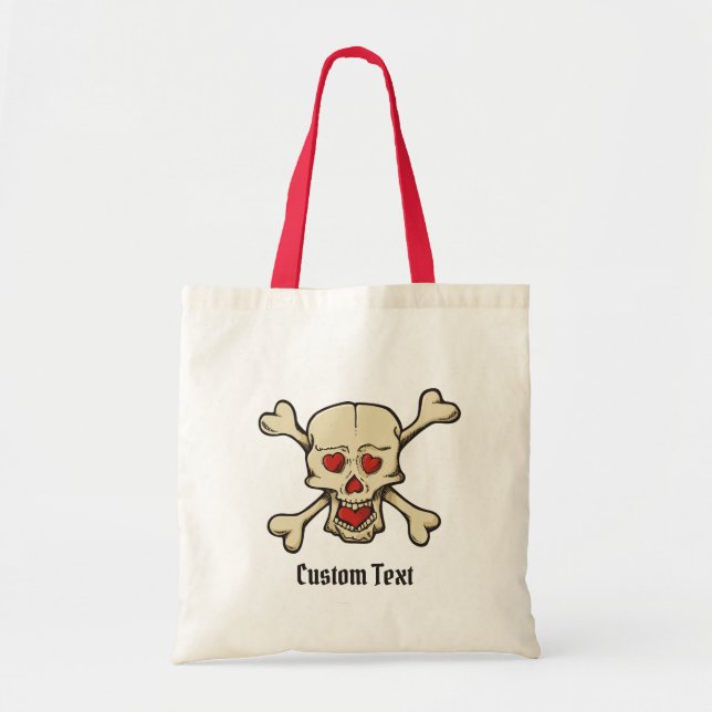 Skull with Hearts Tote Bag (Front)