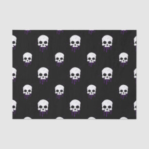 Skull with Purple Drips Tissue Paper