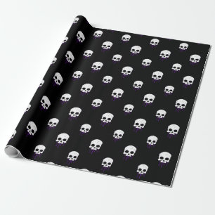 Skull with Purple Drips Wrapping Paper