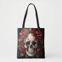 Skull With Red Roses
