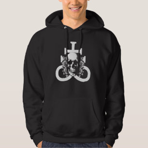 Skull with Roses and Mystical Symbols Hoodie