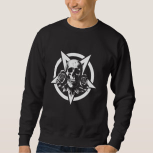 Skull with Roses and Star Emo Gothic Punk Sweatshirt