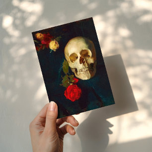 Skull with Roses   Carl Schuch Card
