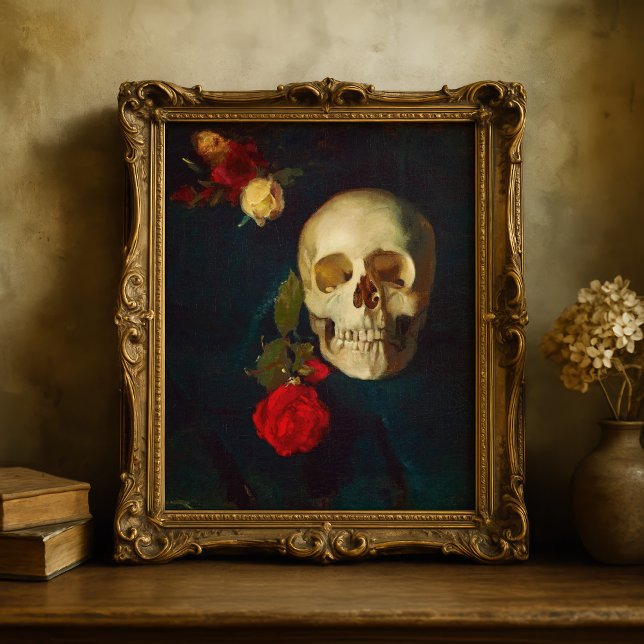 Skull with Roses | Carl Schuch Poster (Creator Uploaded)