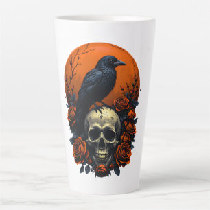 Skull with Roses & Crow Gothic Mug