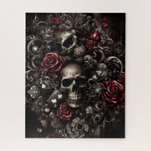 Skull with roses  jigsaw puzzle