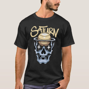 Skull with Saturn Planet streetwear  T-Shirt