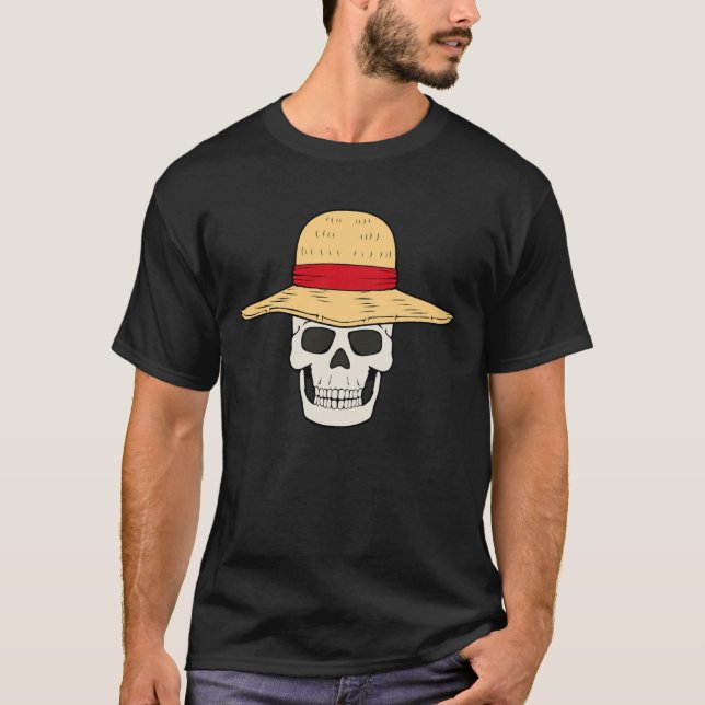 SKULL WITH STRAWHAT T-shirt for Men (Front)