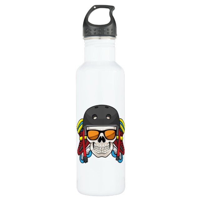 Skull with Sunglasses & Inline skates 710 Ml Water Bottle (Front)