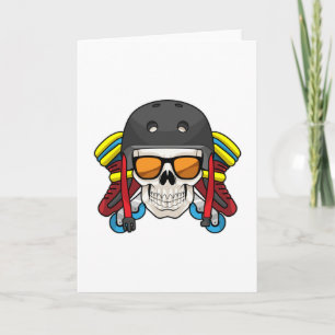 Skull with Sunglasses & Inline skates Card