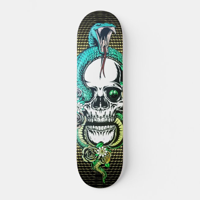 Skull with Viper Skateboard (Front)